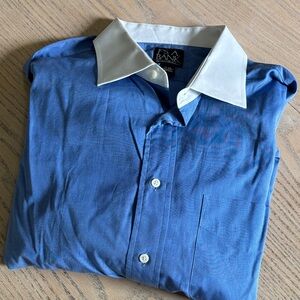 Jos. A. Bank Blue Dress Shirt with White Collar